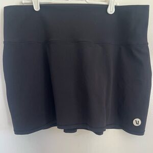 Vuori Volley Black Athletic Skirt with Built-In Shorts XL